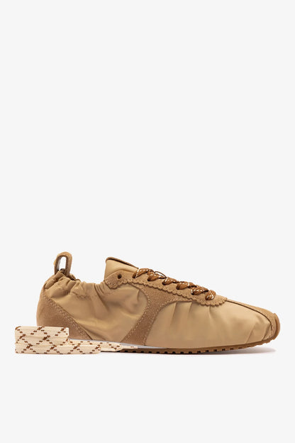 Stella Lite Sneaker In Peanut Nylon and Suede