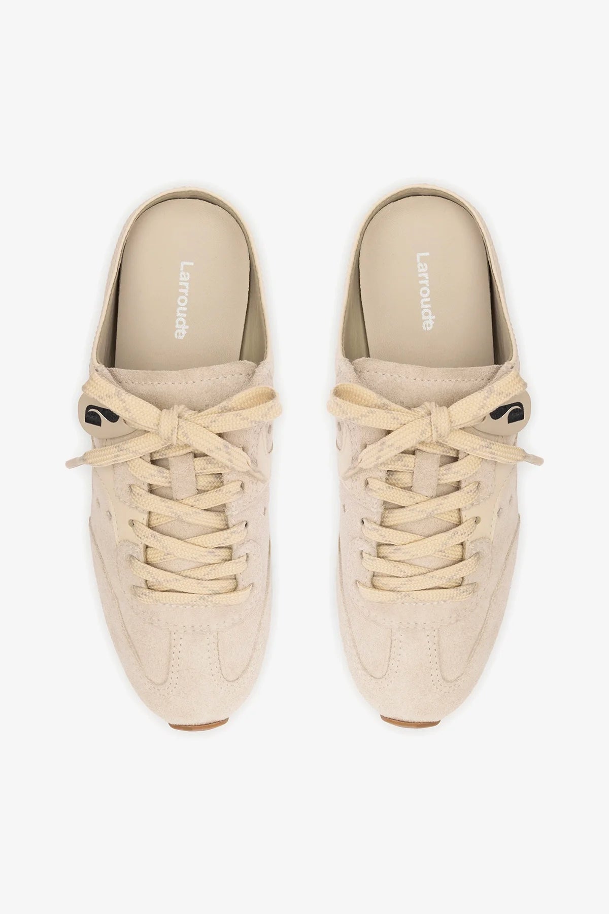 Stella Mule In Mushroom Grey Suede and Ivory Leather