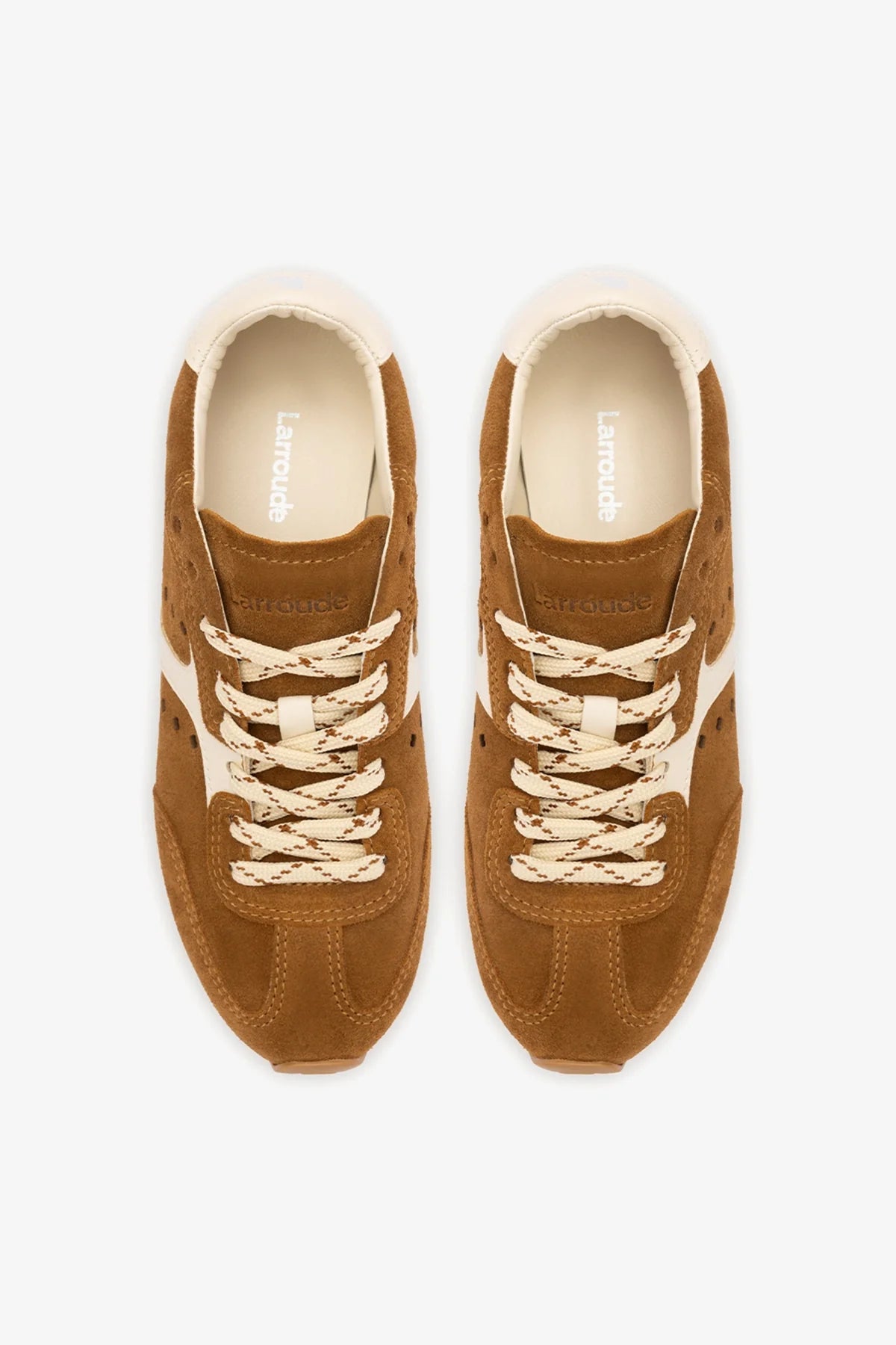 Stella Sneaker In Russet Suede and Ivory Leather