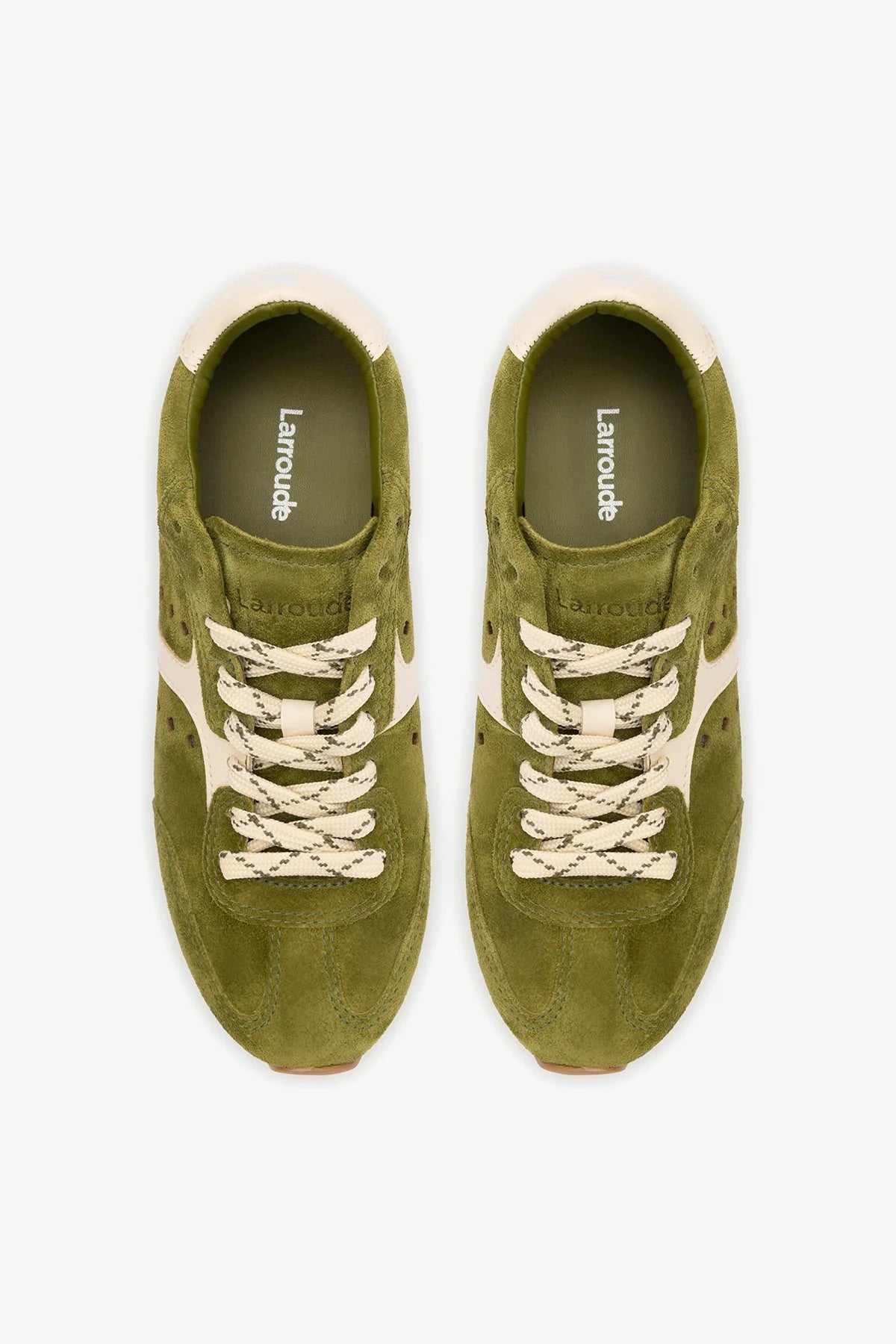 Stella Sneaker In Seaweed Suede and Ivory Leather