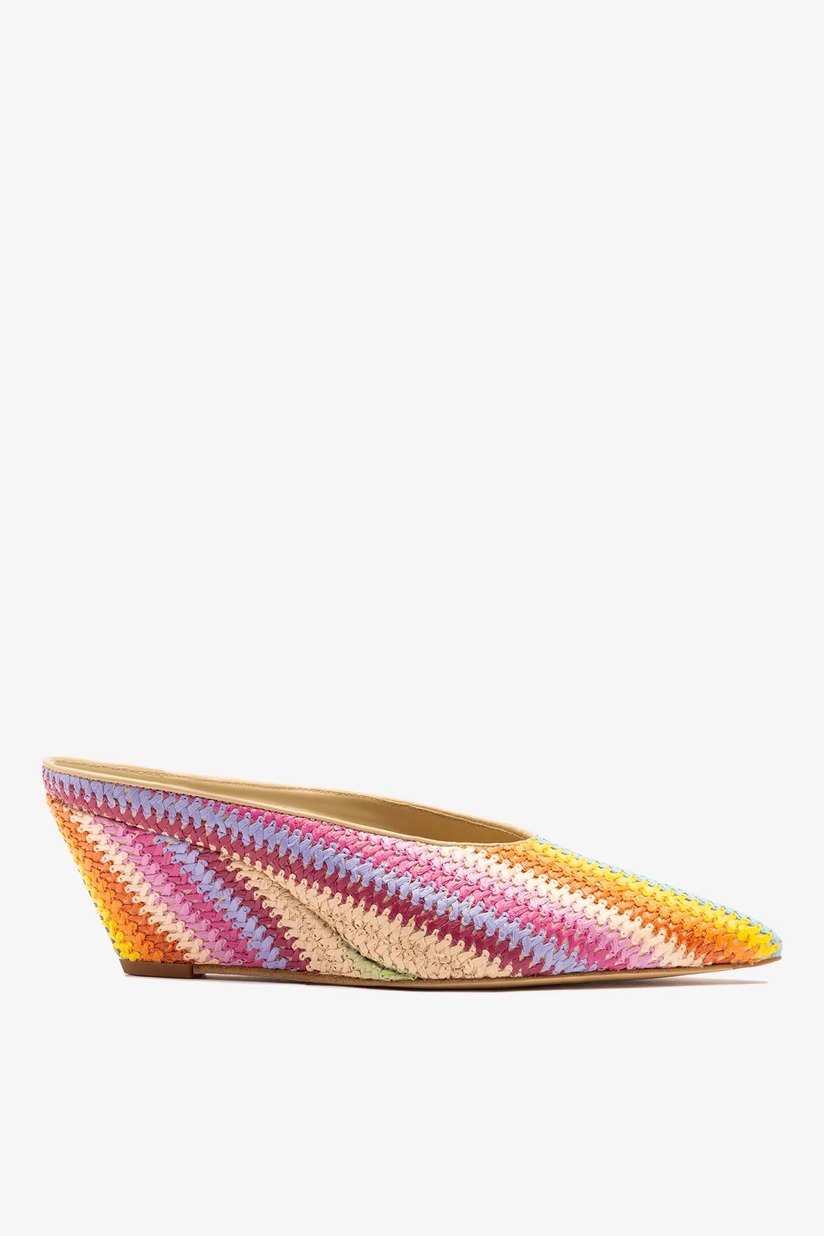 Loulou Mule Rainbow Raffia