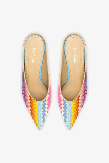 Loulou Mule Rainbow Raffia