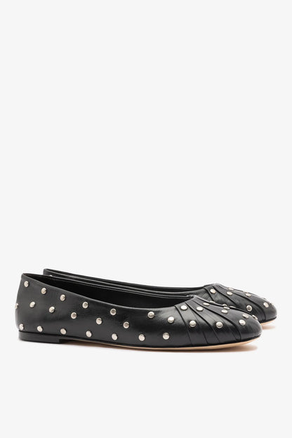 Jonathan Cohen by L.: Ballet Flat Studs Black Leather
