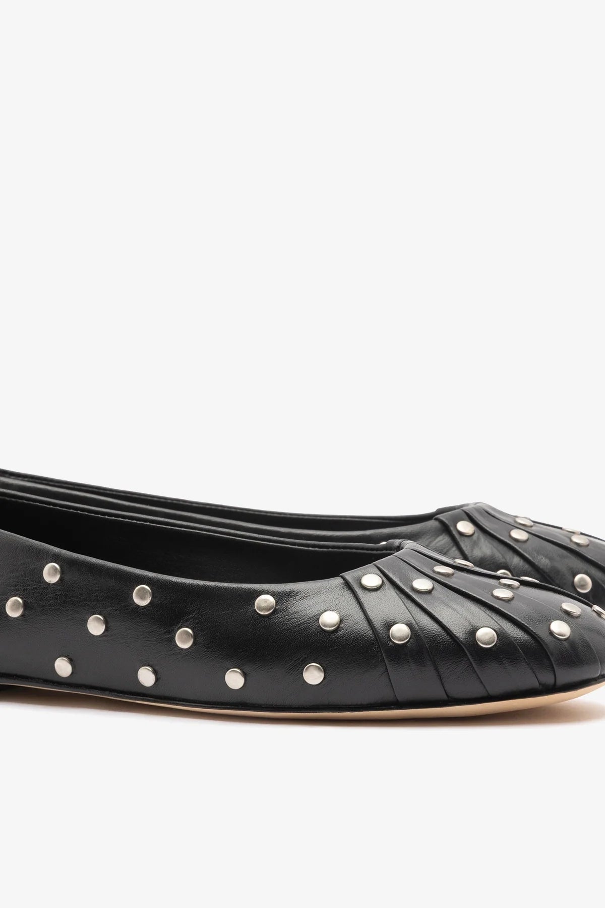 Jonathan Cohen by L.: Ballet Flat Studs Black Leather
