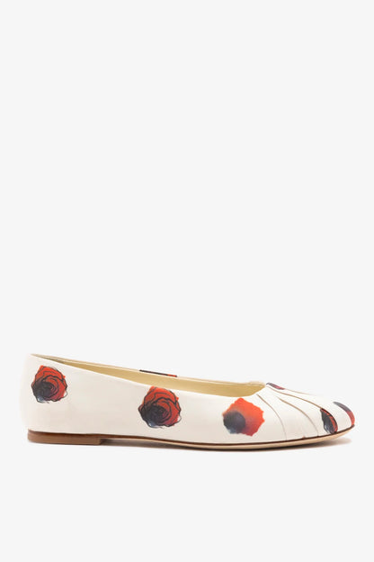 Jonathan Cohen by L.: Ballet Flat Ivory Printed Satin