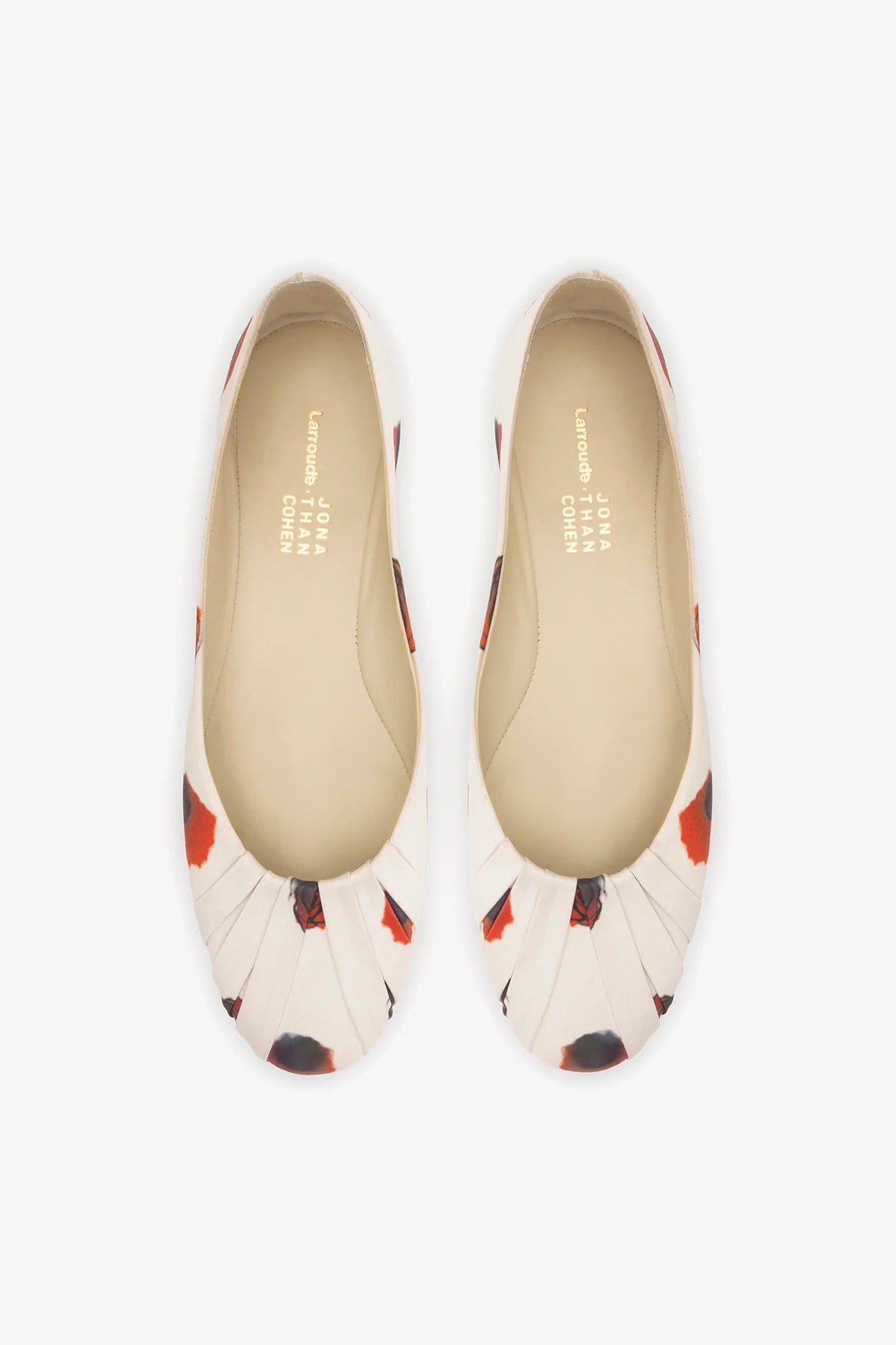 Jonathan Cohen by L.: Ballet Flat Ivory Printed Satin