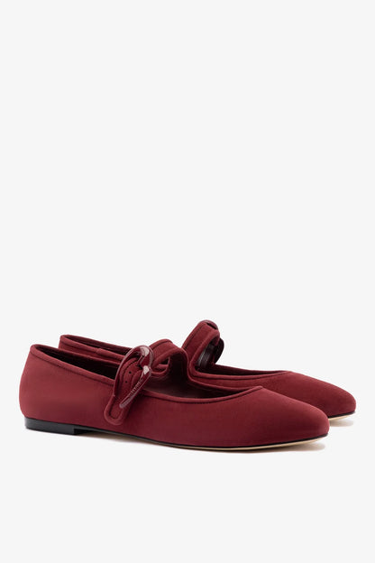 Verona Ballet Flat In Burgundy Suede