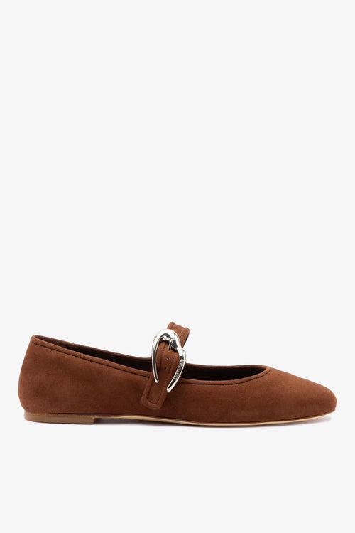 Verona Ballet Flat In Burnt Umber Suede