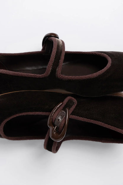 Verona Ballet Flat Espresso Velvet