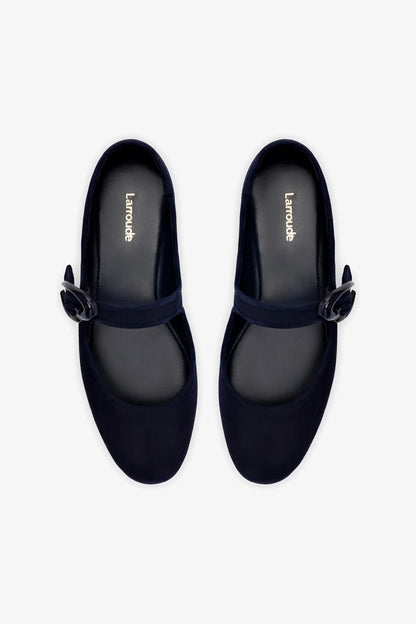 Verona Ballet Flat In Navy Suede