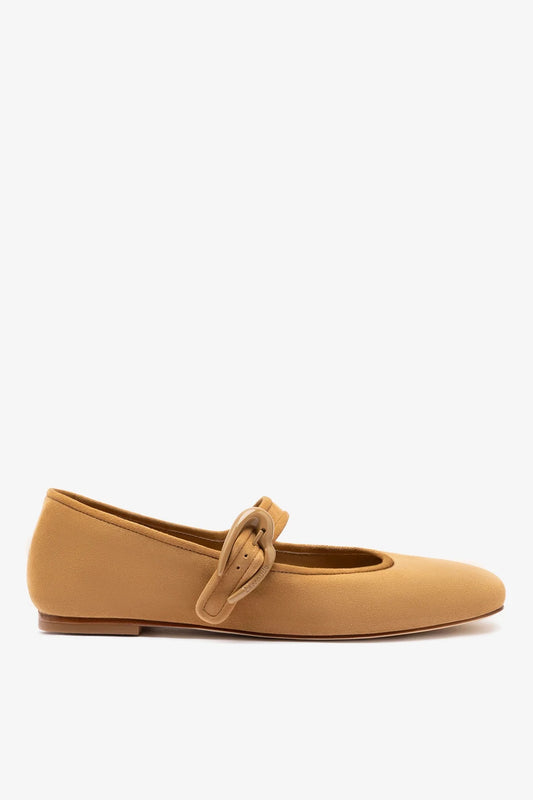Verona Ballet Flat In Peanut Suede