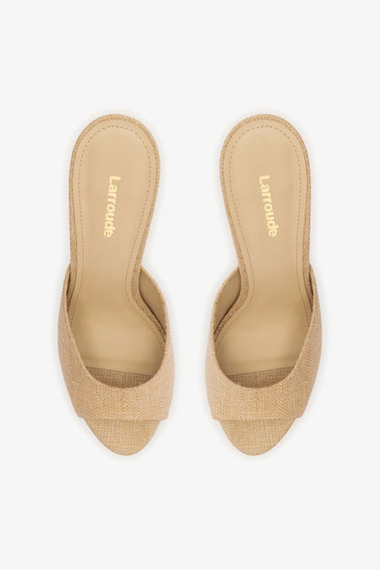 Jasmine Hi Mule Beige Raffia