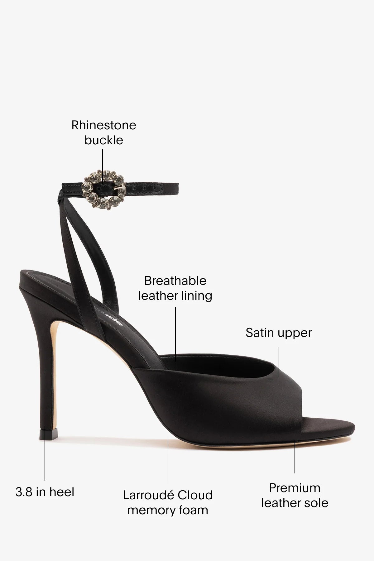 Jasmine Sandal Black Satin