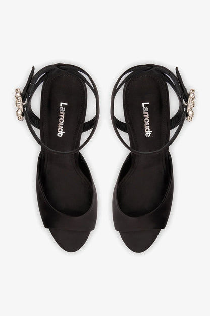 Jasmine Sandal Black Satin