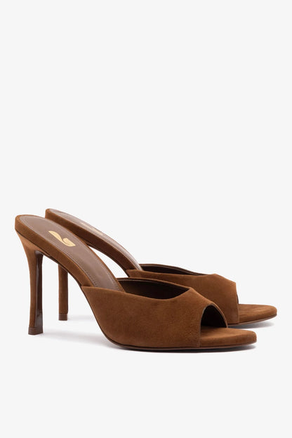 Jasmine Hi Mule In Burnt Umber Suede