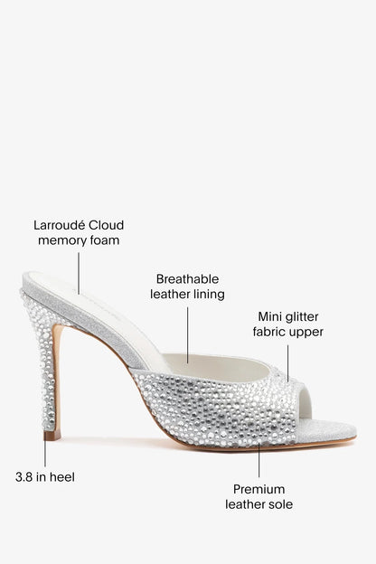 Jasmine Hi Mule Crystal Silver