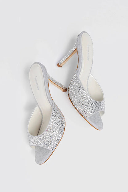 Jasmine Hi Mule Crystal Silver
