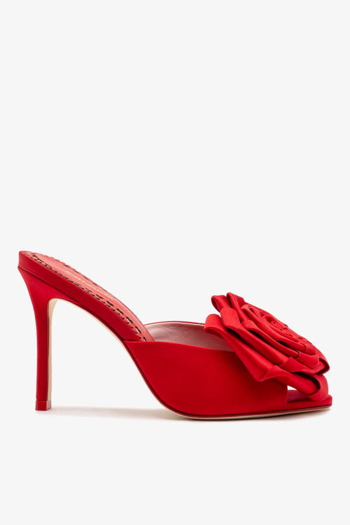 Scarlet Mule In Cherry Satin