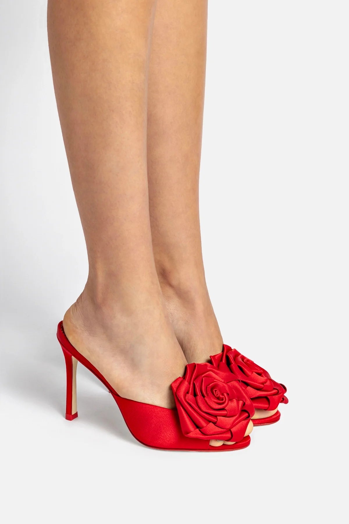 Scarlet Mule In Cherry Satin
