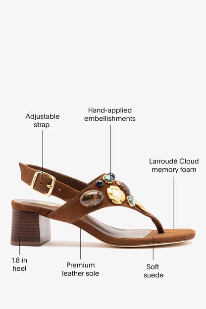 Talitha Block Sandal Burnt Umber Suede