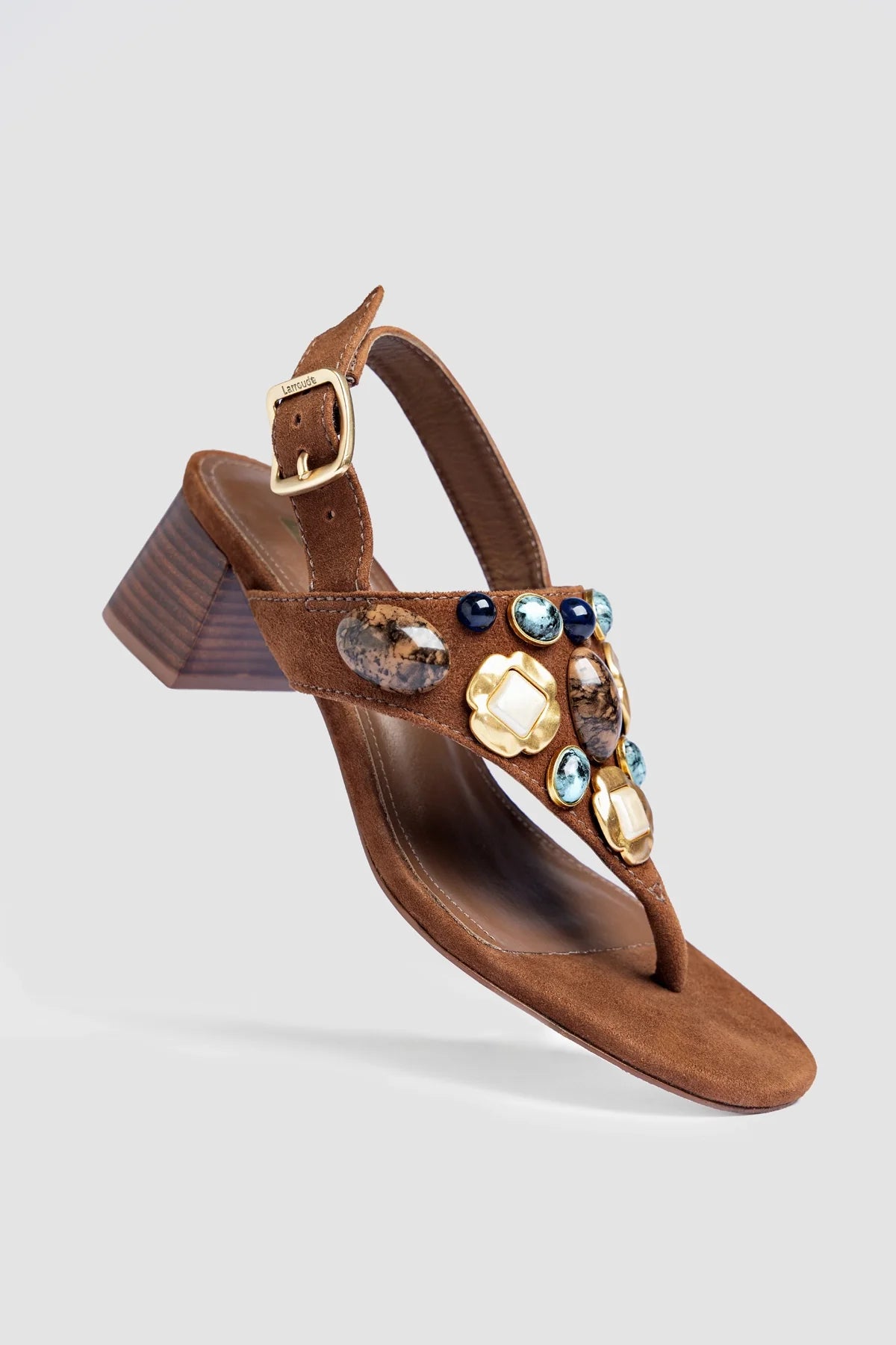 Talitha Block Sandal Burnt Umber Suede