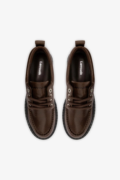 London Lace Up Loafer In Brown Leather