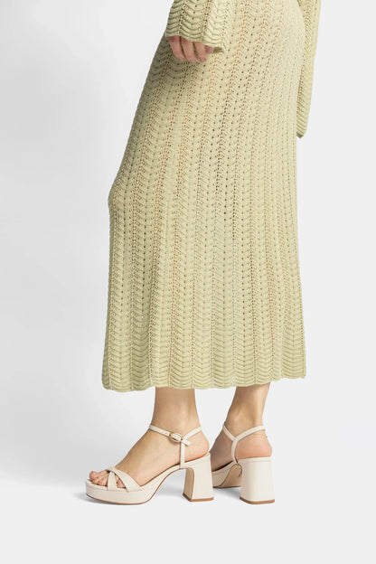 Bianca Low Sandal In Ivory Leather