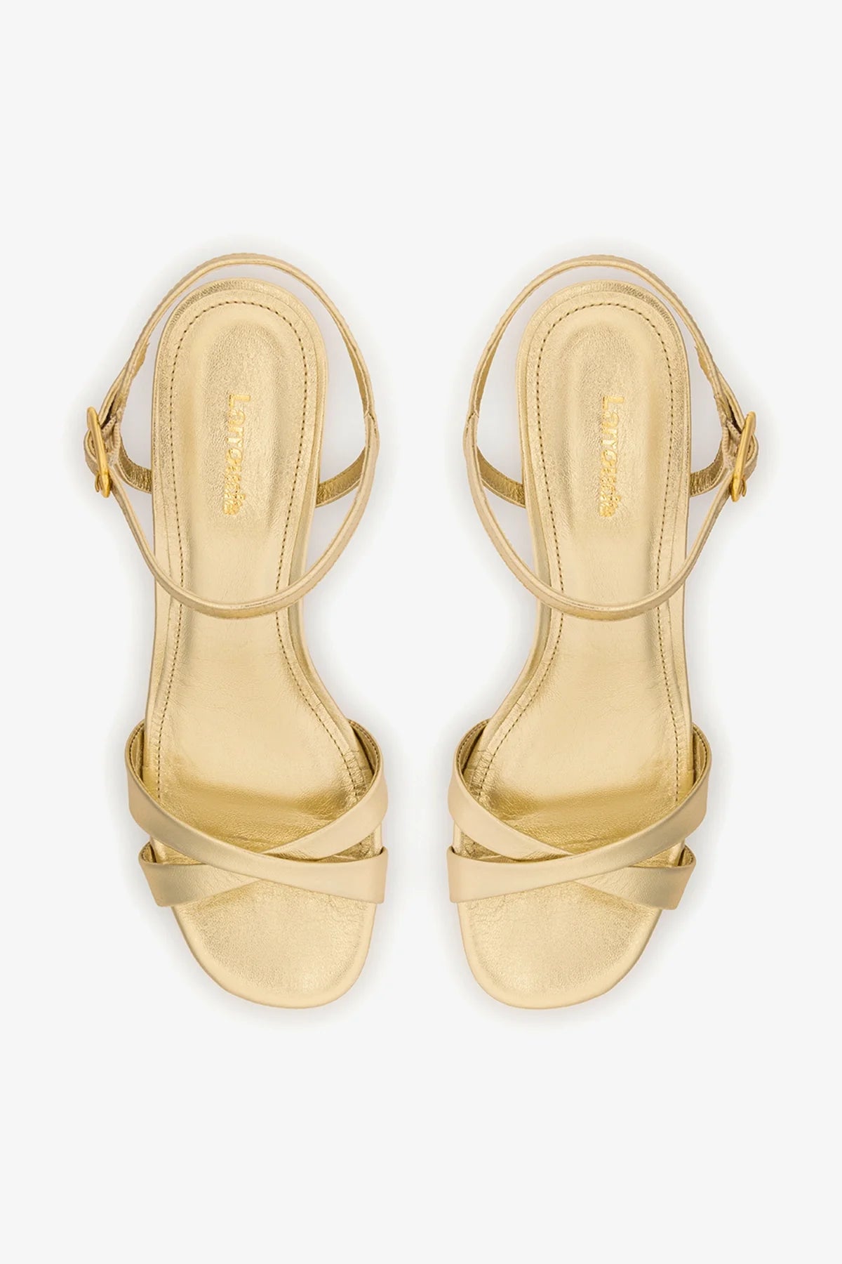 Bianca Low Sandal In Platina Metallic Leather
