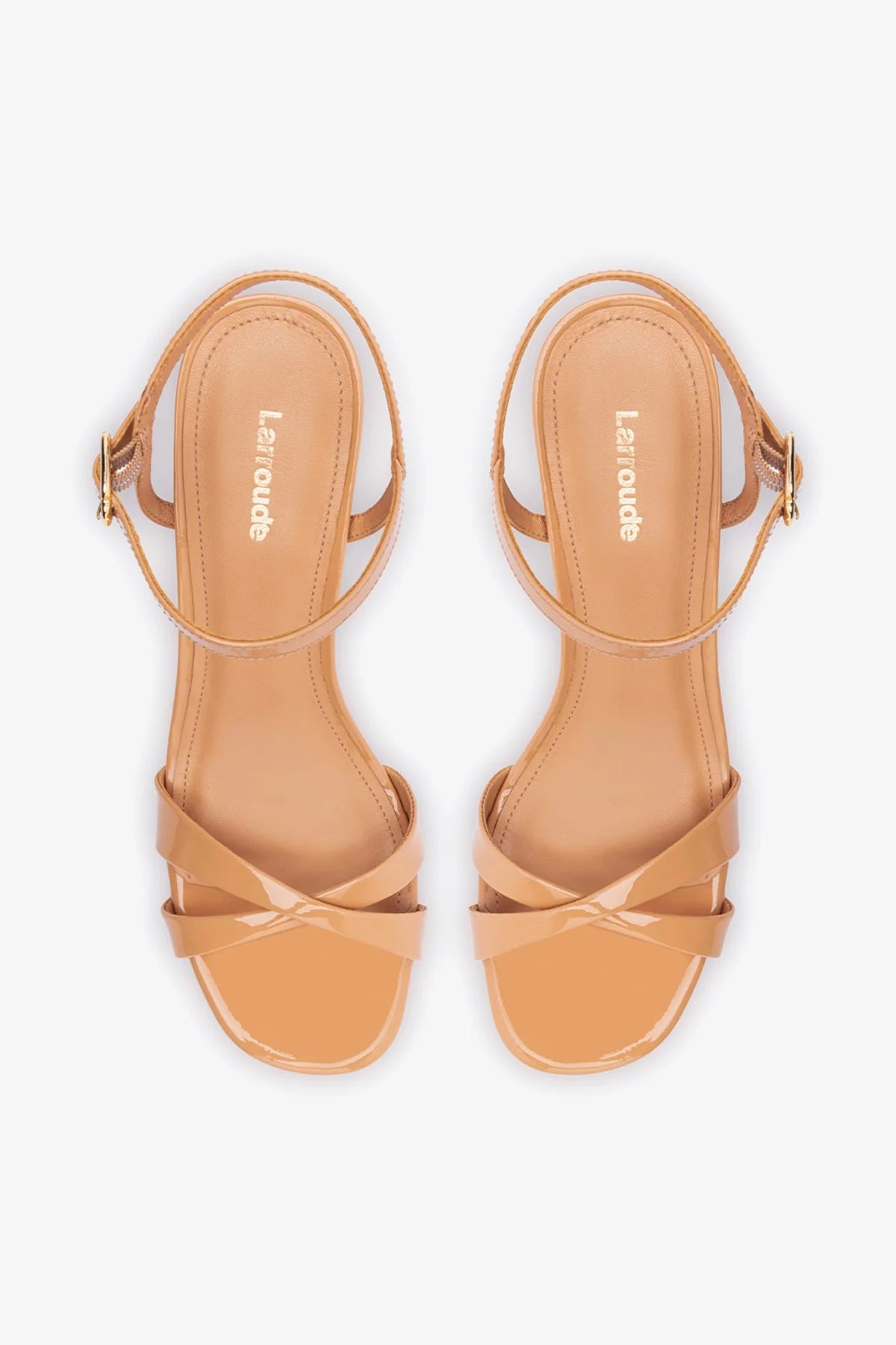 Bianca Low Sandal In Tan Patent Leather