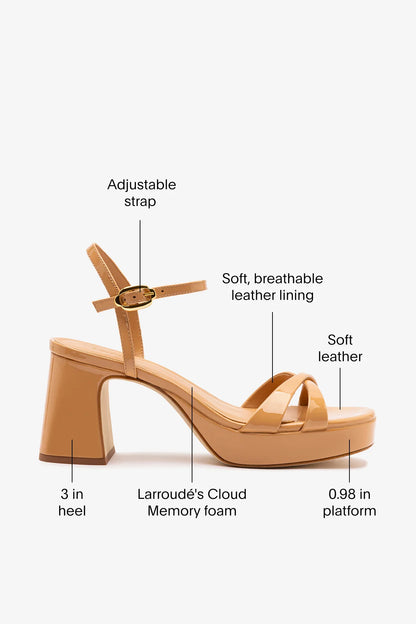 Bianca Low Sandal In Tan Patent Leather