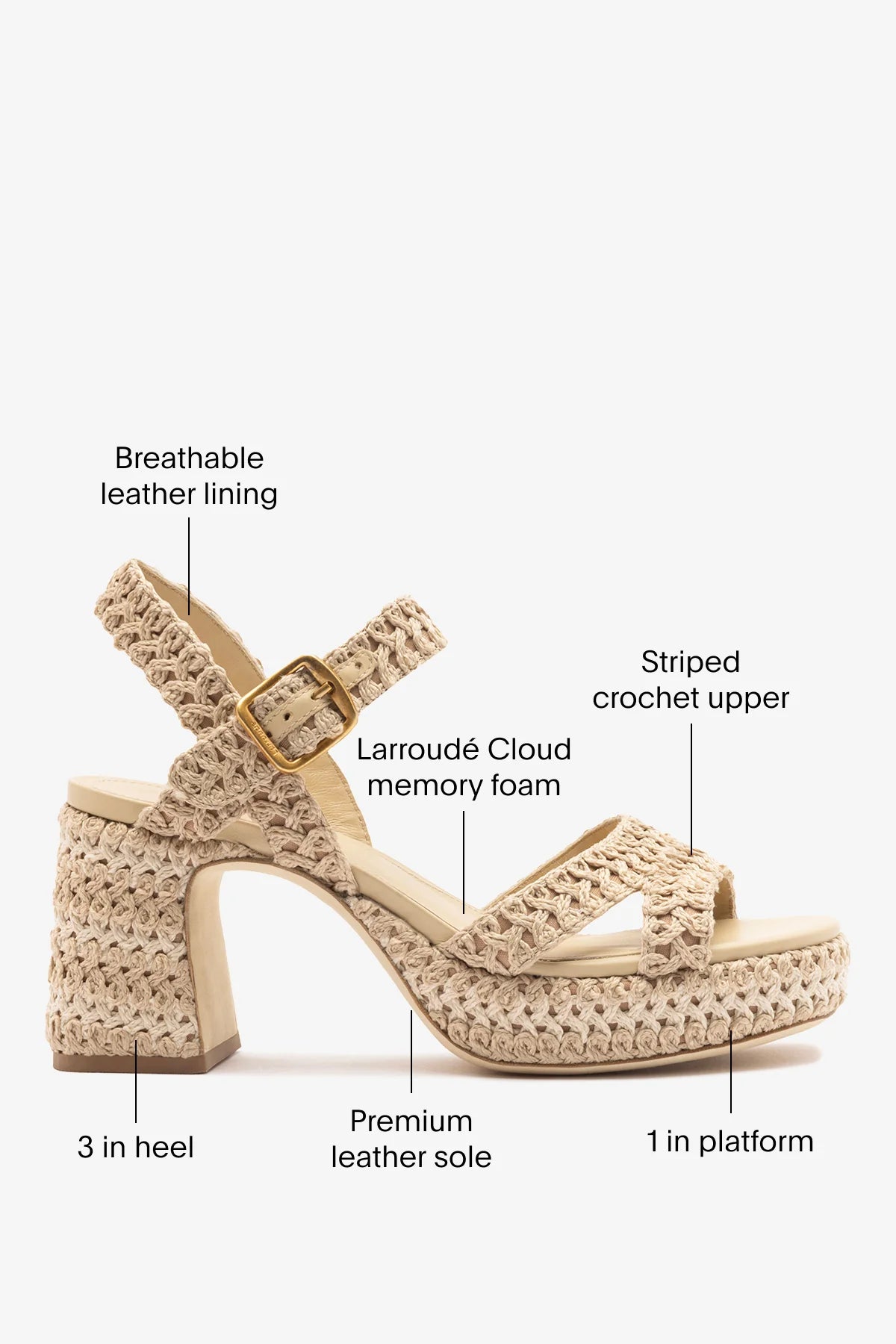 Jolene Low Sandal Natural Crochet