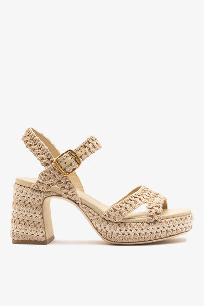 Jolene Low Sandal Natural Crochet