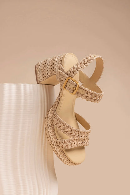 Jolene Low Sandal Natural Crochet
