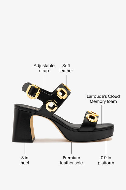 Milan Dolly Low In Black Leather