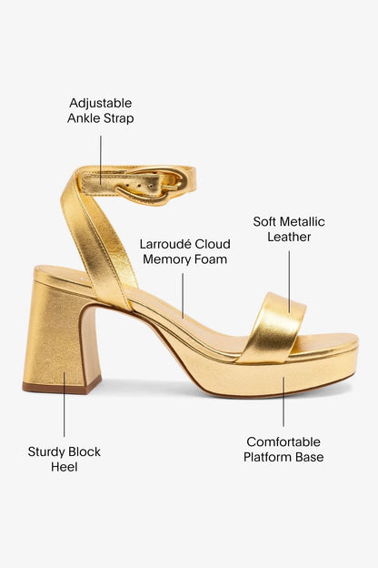 Dolly Verona Low Sandal In Gold Metallic Leather