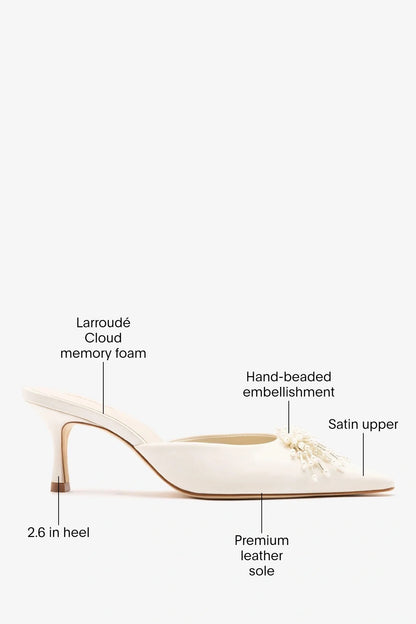 Carine Mule White Satin