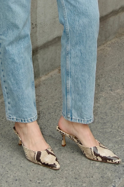 Carine Mule Neutral Snake Leather