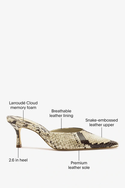 Carine Mule Neutral Snake Leather