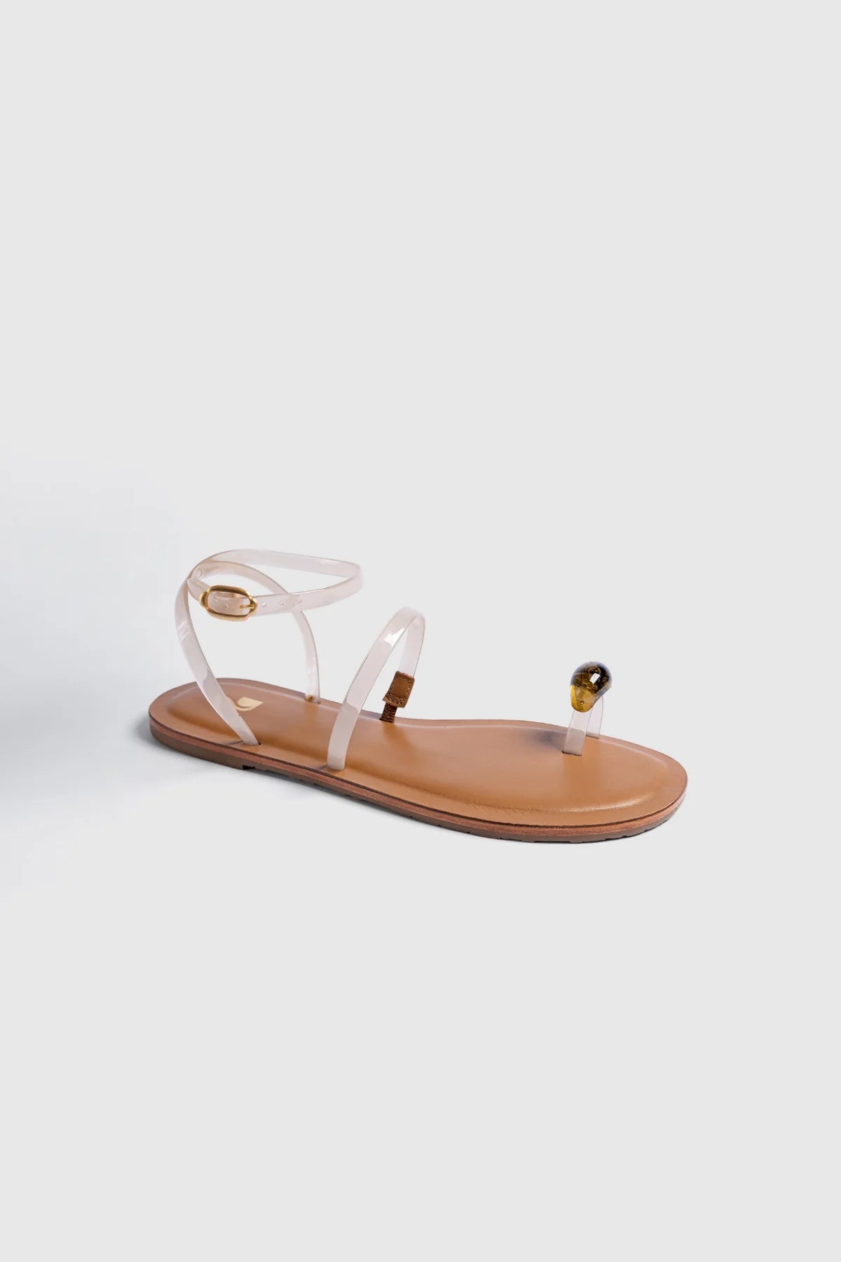Biarritz Jelly Flat Sandal In Ivory Vinyl