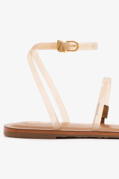Biarritz Jelly Flat Sandal In Ivory Vinyl