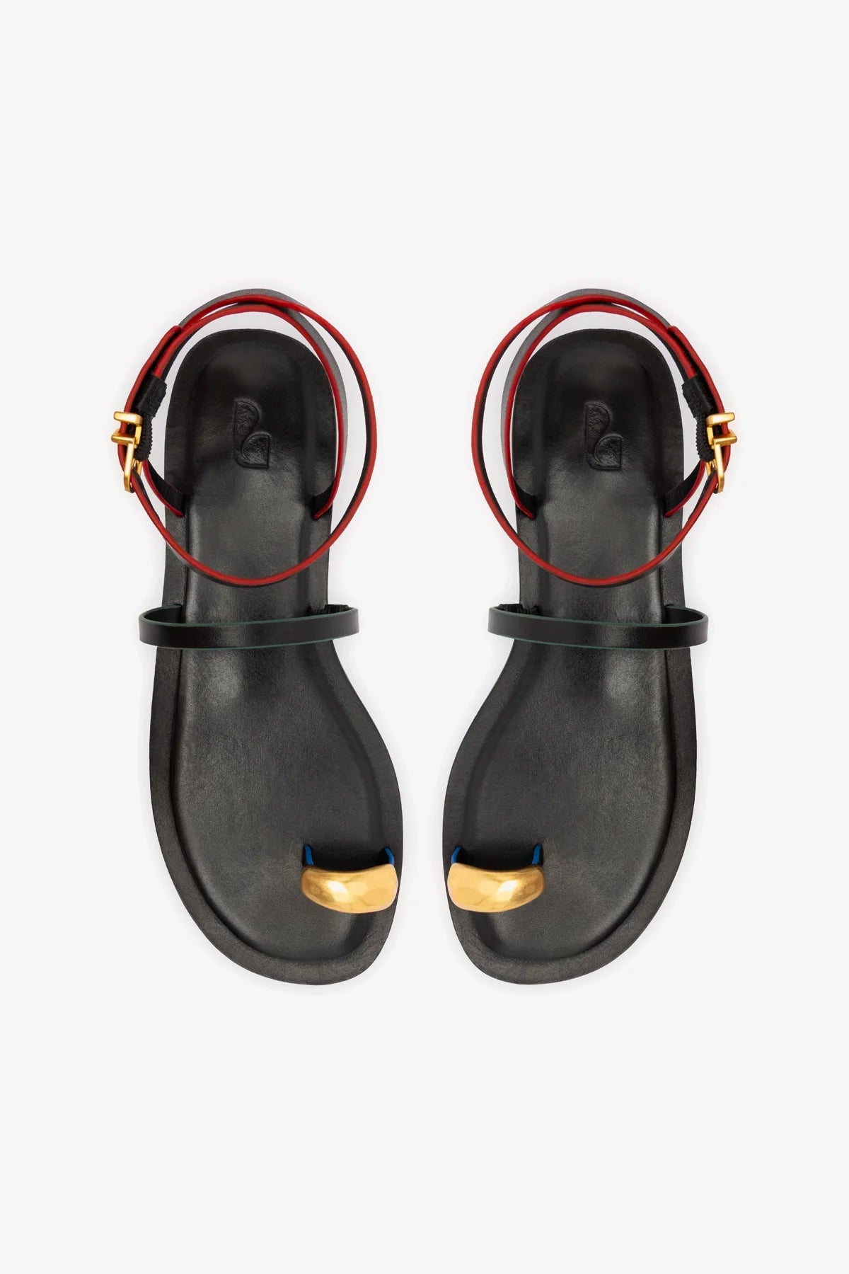 Biarritz Flat Sandal In Black Leather