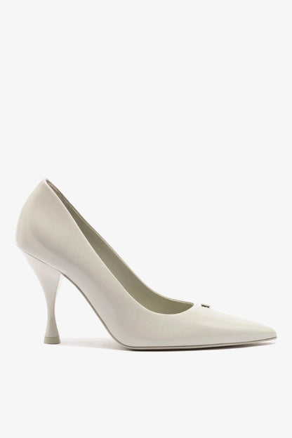 Stone Pump In Gray Box Leather