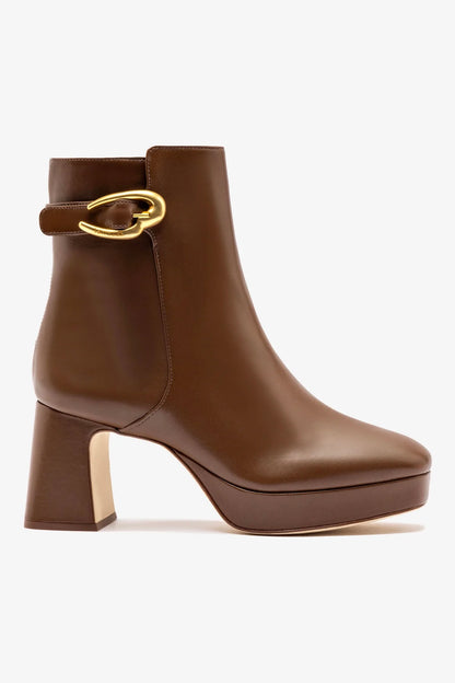 Dolly Verona Low Boot In Burnt Umber Leather