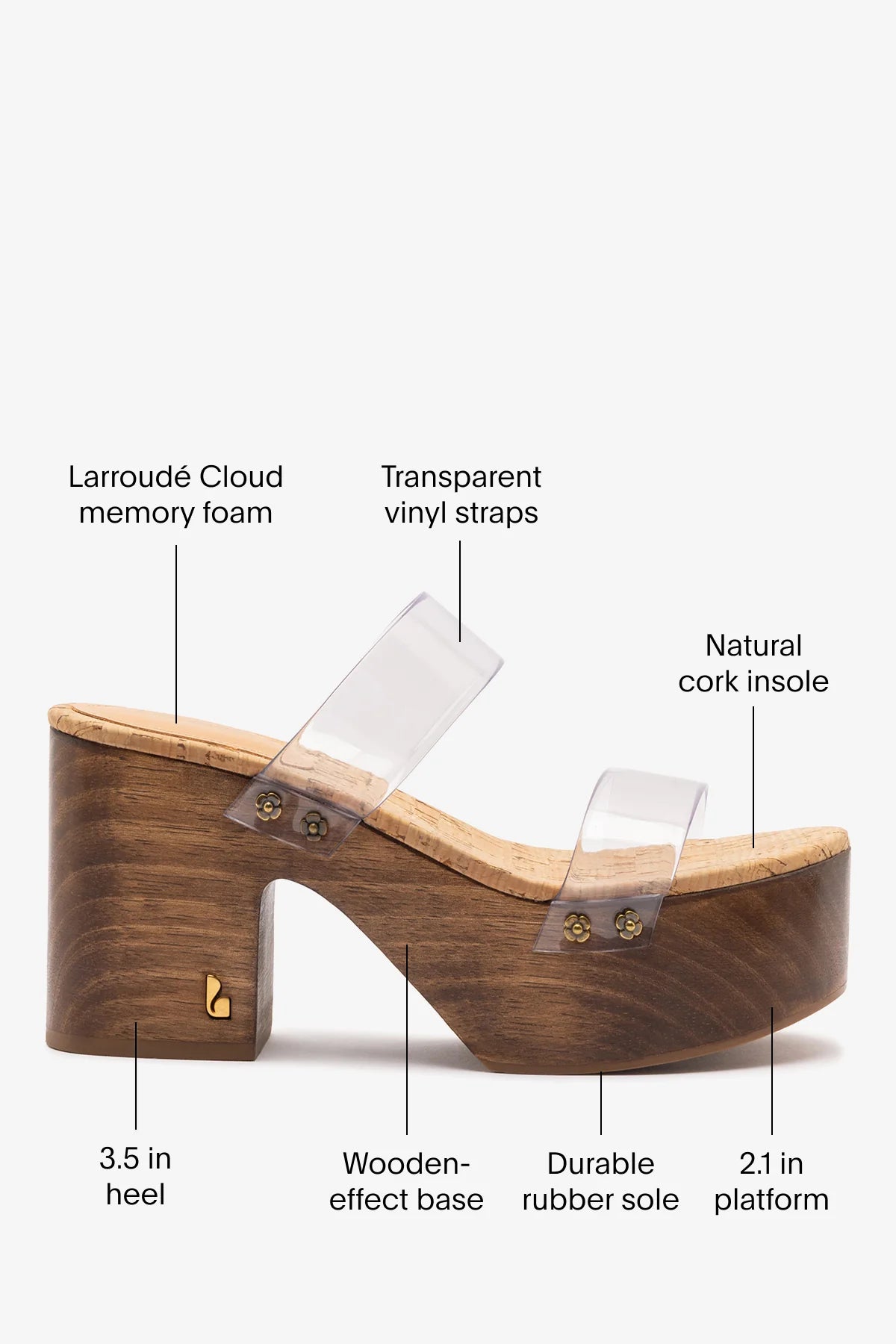 Miso Clear Platform Sandal In Clear Vinyl and Natural Cork
