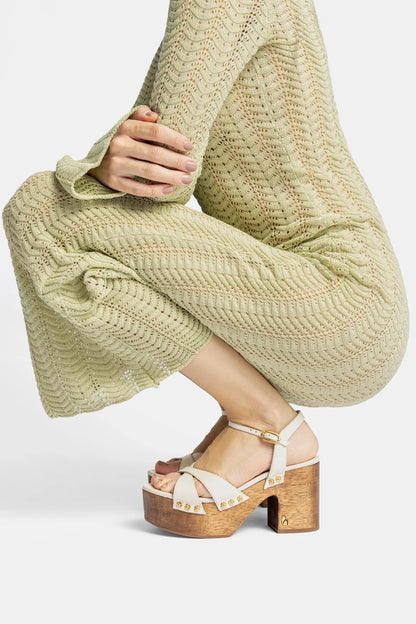 Talitha Sandal In Ivory Leather