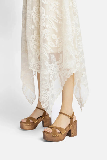 Talitha Sandal In Russet Suede