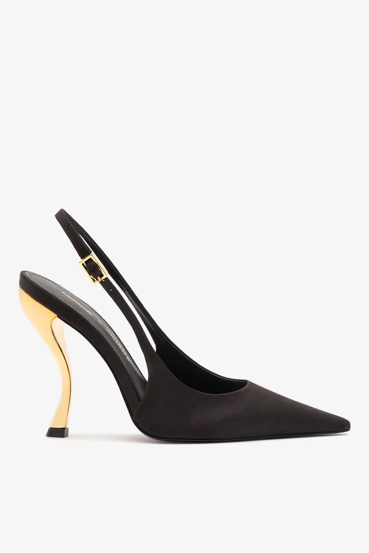 Larroudé x Nicolò B.: Grace Pump Black Satin