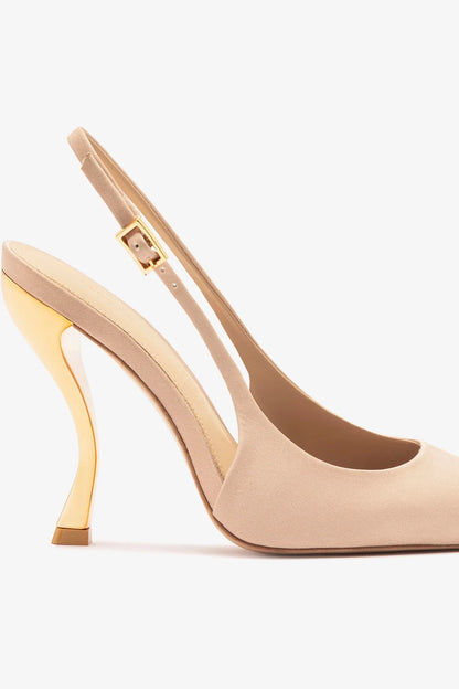 Larroudé x Nicolò B.: Grace Pump Sand Satin