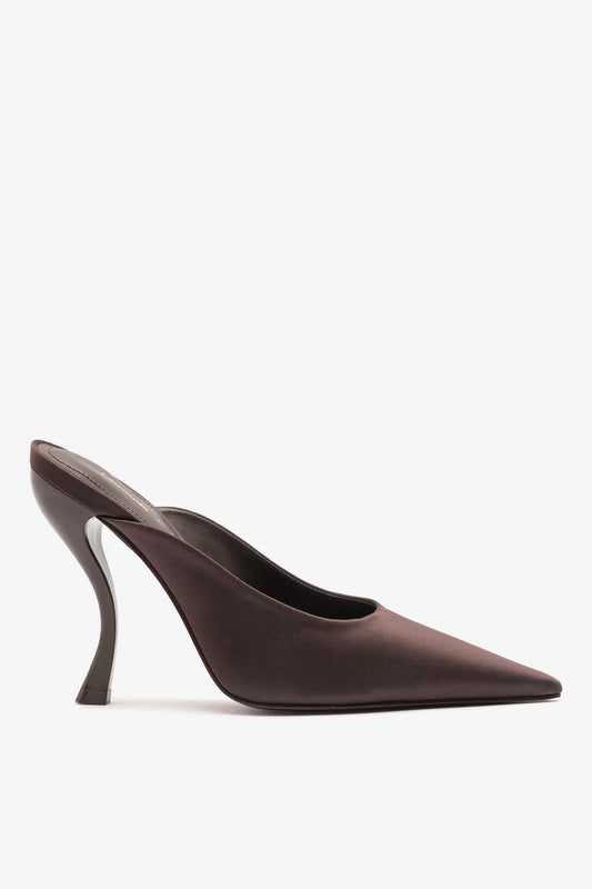 Larroudé x Nicolò B.: Inna Mule Mahogany Satin