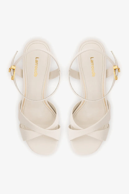 Bianca High Platform Sandal In Pearl Leather